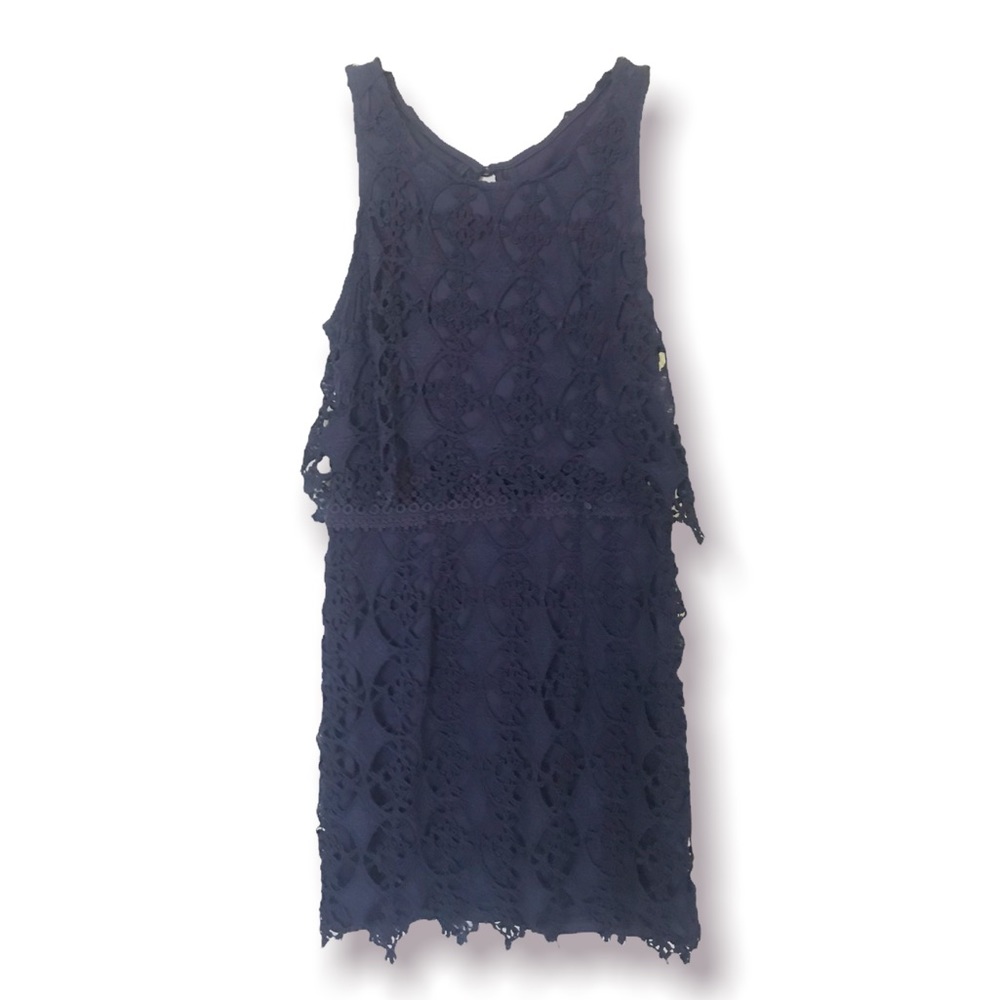 Navy Crochet Dress by Soieblu